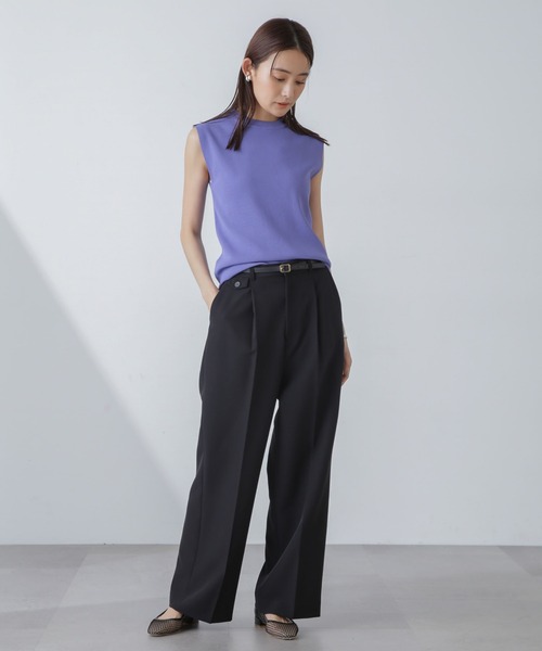 NANO universe（ナノユニバース）の「洗濯機可UVカット接触冷感ノースリーブニット（ニット/セーター・レディース・ライトブルー/ブラック/ホワイト・FREE）」の20枚目の写真