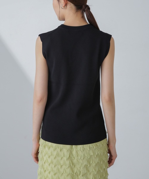 NANO universe（ナノユニバース）の「洗濯機可UVカット接触冷感ノースリーブニット（ニット/セーター・レディース・ライトブルー/ブラック/ホワイト・FREE）」の16枚目の写真