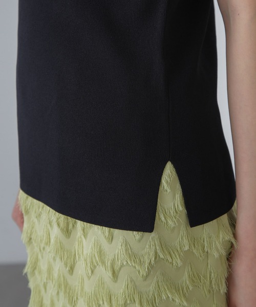 NANO universe（ナノユニバース）の「洗濯機可UVカット接触冷感ノースリーブニット（ニット/セーター・レディース・ライトブルー/ブラック/ホワイト・FREE）」の13枚目の写真