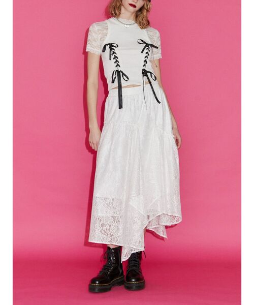 jouetie(ジュエティ)の「レースアップタンクトップ(タンクトップ・レディース・ブラック/オフホワイト/ピンク/ブルー・MEDIUM)」の8枚目の写真