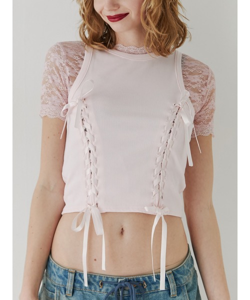 jouetie（ジュエティ）の「レースアップタンクトップ（タンクトップ