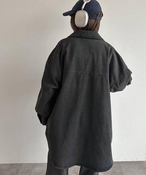 apres jour mignon（アプレジュールミニョン）の「デニムオーバージャケット【ZOZOTOWN限定アイテム】（デニムジャケット・レディース・ダークブルー/インディゴブルー/サックスブルー/ブラック系その他・フリー/X-LARGE）」の15枚目の写真