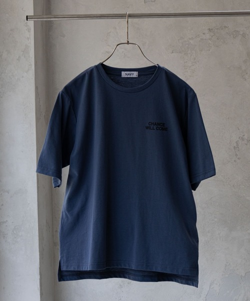 NAVY（ネイビー）の「NAVY 5分袖メッセージTシャツ（Tシャツ/カットソー・レディース・ホワイト/ブルー系その他/チャコールグレー・S/M/L/XL）」の3枚目の写真