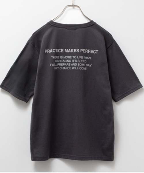 NAVY（ネイビー）の「NAVY 5分袖メッセージTシャツ（Tシャツ/カットソー・レディース・ホワイト/ブルー系その他/チャコールグレー・S/M/L/XL）」の6枚目の写真