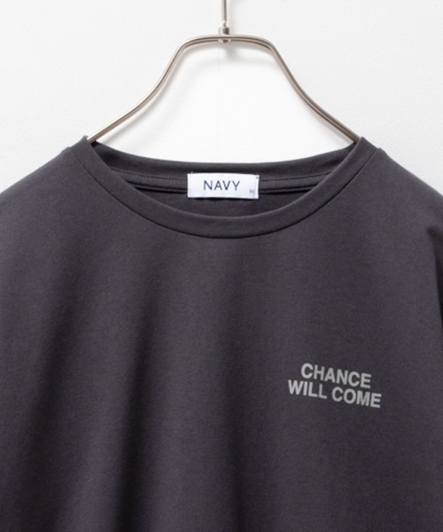 NAVY（ネイビー）の「NAVY 5分袖メッセージTシャツ（Tシャツ/カットソー・レディース・ホワイト/ブルー系その他/チャコールグレー・S/M/L/XL）」の7枚目の写真