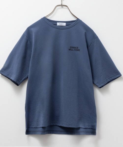 NAVY（ネイビー）の「NAVY 5分袖メッセージTシャツ（Tシャツ/カットソー・レディース・ホワイト/ブルー系その他/チャコールグレー・S/M/L/XL）」の12枚目の写真