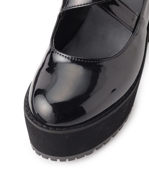 cs T&P（シーエスティーアンドピー）の「厚底ハートバックル２WAYリボンレースアップパンプス　24SS（パンプス・レディース・ブラック系1/ホワイト系2・S/M/L/LL）」の9枚目の写真