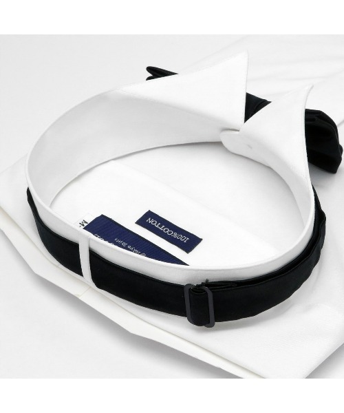 透け防止 形態安定ノーアイロン ウイングカラー 長袖ビジネスワイシャツ 白無地 フォーマル（ビジネスシャツ）｜TOKYO SHIRTS（トウキョウシャツ）