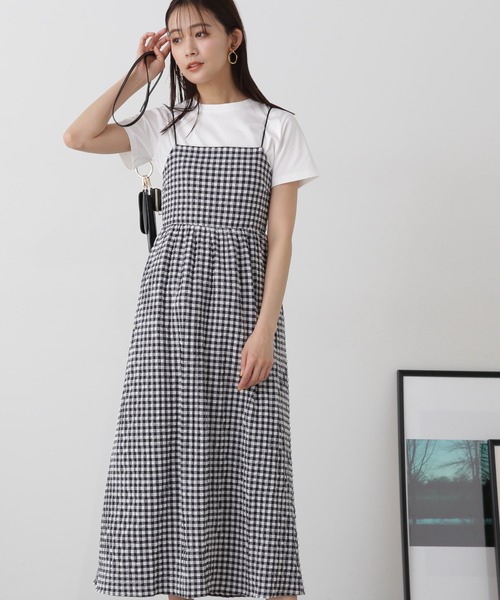 N.（N. Natural Beauty Basic）（エヌエヌナチュラルビューティーベーシック）の「◆バックリボンサッカーキャミワンピース（ワンピース・レディース・ブラック/オフホワイト/ブラック系その他・MEDIUM）」の18枚目の写真