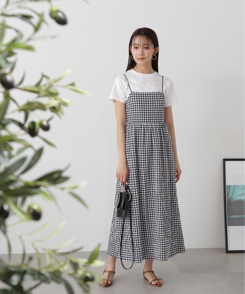 N.（N. Natural Beauty Basic）（エヌエヌナチュラルビューティーベーシック）の「◆バックリボンサッカーキャミワンピース（ワンピース・レディース・ブラック/オフホワイト/ブラック系その他・MEDIUM）」の22枚目の写真