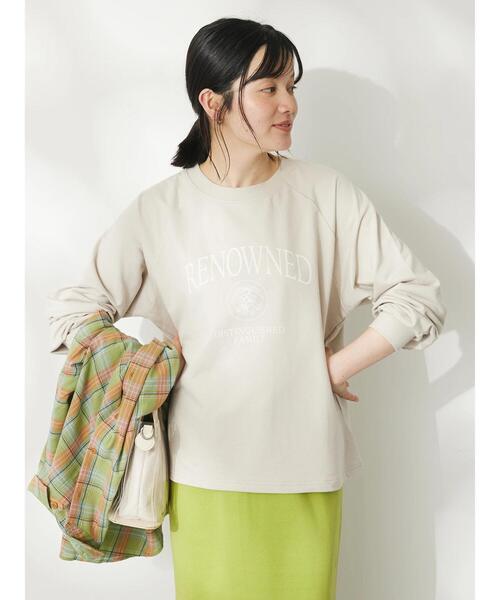 CRAFT STANDARD BOUTIQUE（クラフトスタンダードブティック）の「ミニ裏毛ロゴロンTee（Tシャツ/カットソー・レディース・アイボリー/ベージュ/ネイビー・FREE）」の4枚目の写真