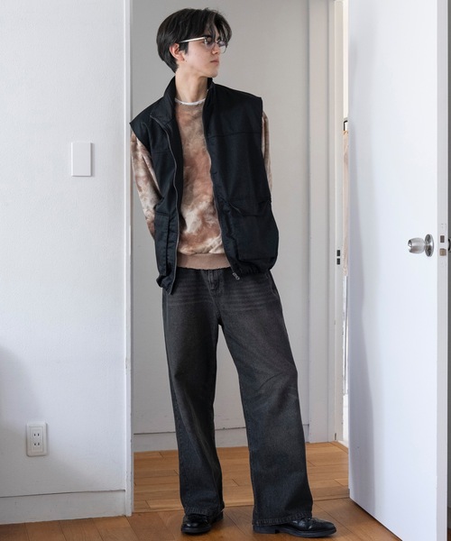 COLIN(コリン)の「COLIN:T/C TWILL STAND VEST / ツイル スタンド ベスト(ベスト・メンズ・オフホワイト/ブラック・M/L)」の2枚目の写真