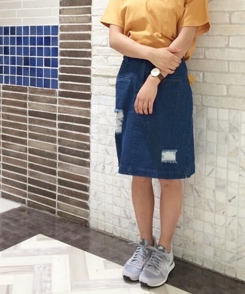 Kastane（カスタネ）の「台形スカート（スカート・レディース・ベージュ/ブルー/カーキ/ブラック・MEDIUM/SMALL）」の18枚目の写真