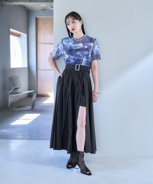 試着のみ　現行品　ハレ　HARE　アートフラワー　ショートシャツ 試着のみ 現行品 ハレ HARE アートフラワー ショートシャツ