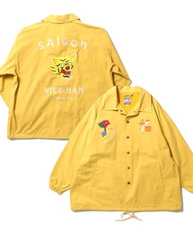HOUSTON woman ヒューストン ウーマン COTTON VIETNAM COACH JACKET 虎 MAP柄 刺繍 コットン ベトナム コーチジャケット/ベトジャン/スーベニアジャケット