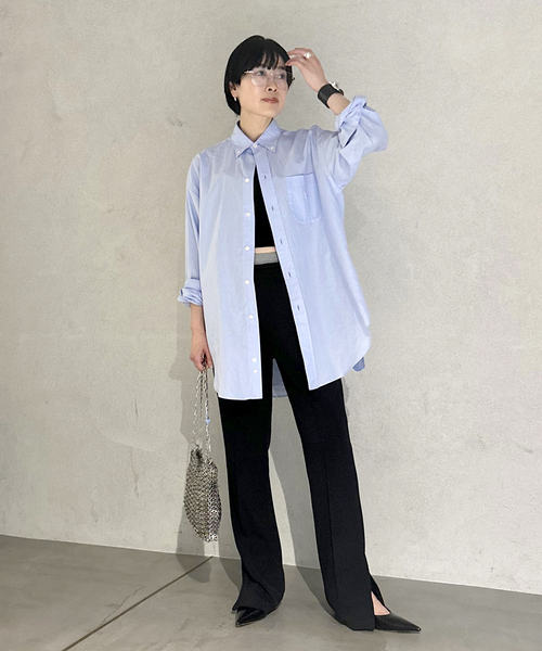 AMERICANA（アメリカーナ）の「【AMERICANA/アメリカーナ】別注オックスボタンダウンシャツ（シャツ/ブラウス・レディース・ホワイト/スカイブルー・38/FREE）」の8枚目の写真