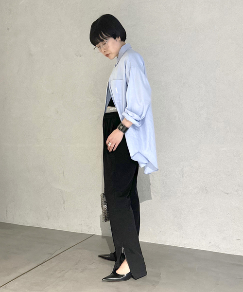 AMERICANA（アメリカーナ）の「【AMERICANA/アメリカーナ】別注オックスボタンダウンシャツ（シャツ/ブラウス・レディース・ホワイト/スカイブルー・38/FREE）」の9枚目の写真