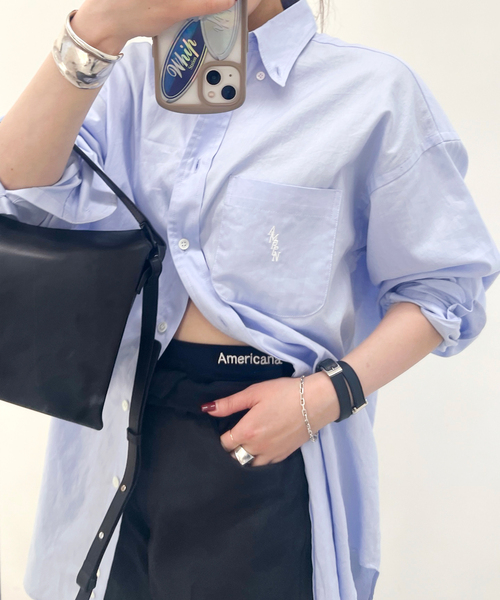 AMERICANA（アメリカーナ）の「【AMERICANA/アメリカーナ】別注オックスボタンダウンシャツ（シャツ/ブラウス・レディース・ホワイト/スカイブルー・38/FREE）」の14枚目の写真