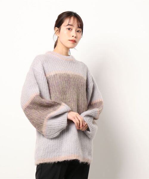 Ameri 喜ばしく UND MOHAIR BICOLOR LOOSE KNIT