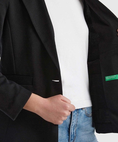 BENETTON (UNITED COLORS OF BENETTON)(ベネトンユナイテッドカラーズオブベネトン)の「ベーシックシングルブレストジャケット(テーラードジャケット・レディース・ブルー/ブラック・36/38/40/42)」の9枚目の写真