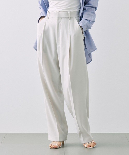 BABYLONE（バビロン）の「カルゼタックパンツ（その他パンツ・レディース・ブラック/オフホワイト・36inch/38inch）」の2枚目の写真