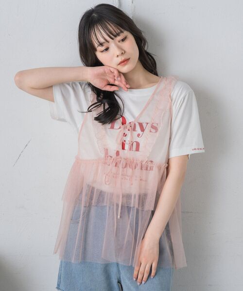 RETRO GIRL(レトロガール)の「チビロゴTEE(Tシャツ/カットソー・レディース・ブラック/グリーン/オフホワイト/ピンク・FREE)」の16枚目の写真