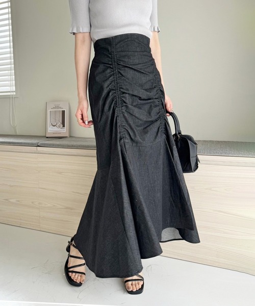 S,Mサイズ展開】長さが変えられる/ドロストスカート（スカート）｜one