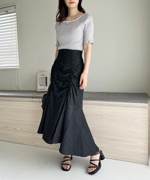 S,Mサイズ展開】長さが変えられる/ドロストスカート（スカート）｜one