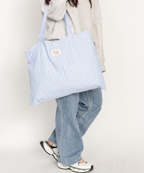ビックサイズ ストライプ トートバッグ（トートバッグ）｜SVEC