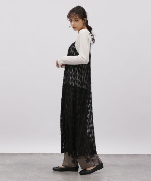 LAKOLE(ラコレ)の「フェザーキャミワンピース / 112940(ワンピース・レディース・ライトブルー/ブラック/アイボリー・FREE)」の10枚目の写真