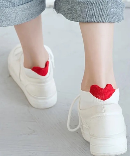 NOLITA LABORATORY(ノリータラボラトリー)の「【 NOLITA / ノリータ 】ハート ショートソックス 2足セット|レディース スニーカーソックス 脱げにくい くるぶし丈(ホワイト&ブラック)(ソックス/靴下・レディース・ホワイト×ブラック・FREE)」の3枚目の写真