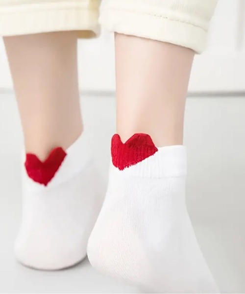 NOLITA LABORATORY(ノリータラボラトリー)の「【 NOLITA / ノリータ 】ハート ショートソックス 2足セット|レディース スニーカーソックス 脱げにくい くるぶし丈(ホワイト&ブラック)(ソックス/靴下・レディース・ホワイト×ブラック・FREE)」の10枚目の写真