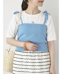 テレコ刺繍カットソー