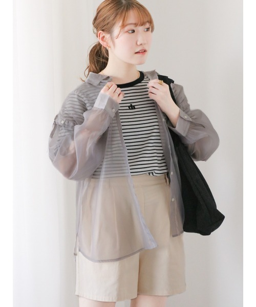 ehka sopo(エヘカソポ)の「テレコ刺繍カットソー(Tシャツ/カットソー・レディース・グリーン/ホワイト/オフホワイト/オレンジ/ブラック・F)」の14枚目の写真