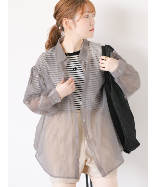 ehka sopo(エヘカソポ)の「テレコ刺繍カットソー(Tシャツ/カットソー・レディース・グリーン/ホワイト/オフホワイト/オレンジ/ブラック・F)」の13枚目の写真