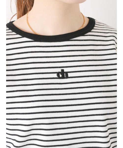 ehka sopo(エヘカソポ)の「テレコ刺繍カットソー(Tシャツ/カットソー・レディース・グリーン/ホワイト/オフホワイト/オレンジ/ブラック・F)」の10枚目の写真