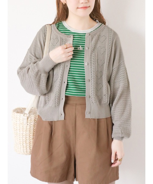 ehka sopo(エヘカソポ)の「テレコ刺繍カットソー(Tシャツ/カットソー・レディース・グリーン/ホワイト/オフホワイト/オレンジ/ブラック・F)」の8枚目の写真