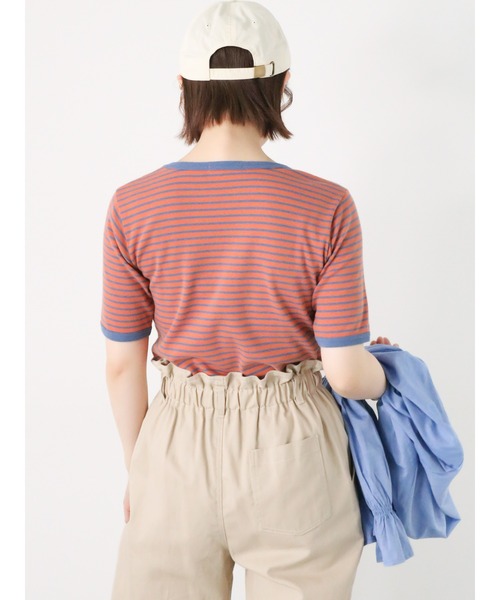 ehka sopo(エヘカソポ)の「テレコ刺繍カットソー(Tシャツ/カットソー・レディース・グリーン/ホワイト/オフホワイト/オレンジ/ブラック・F)」の22枚目の写真