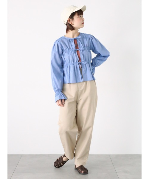 ehka sopo(エヘカソポ)の「テレコ刺繍カットソー(Tシャツ/カットソー・レディース・グリーン/ホワイト/オフホワイト/オレンジ/ブラック・F)」の21枚目の写真