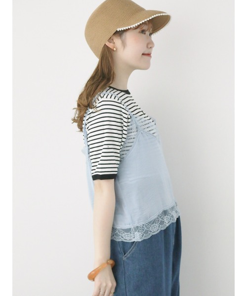 ehka sopo(エヘカソポ)の「テレコ刺繍カットソー(Tシャツ/カットソー・レディース・グリーン/ホワイト/オフホワイト/オレンジ/ブラック・F)」の17枚目の写真