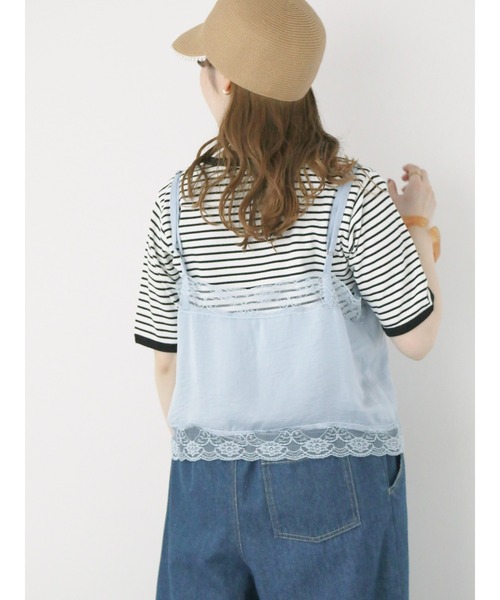 ehka sopo(エヘカソポ)の「テレコ刺繍カットソー(Tシャツ/カットソー・レディース・グリーン/ホワイト/オフホワイト/オレンジ/ブラック・F)」の16枚目の写真