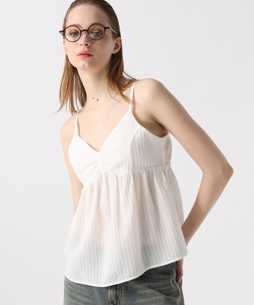FOREVER 21（フォーエバー トゥエンティーワン）の「【2024SS】シアーストライプキャミチュニック（その他トップス・レディース・グリーン/オフホワイト/ブラック・FREE）」の2枚目の写真
