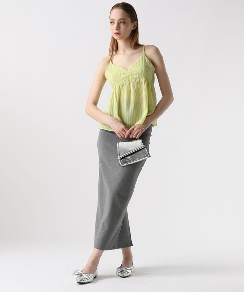FOREVER 21（フォーエバー トゥエンティーワン）の「【2024SS】シアーストライプキャミチュニック（その他トップス・レディース・グリーン/オフホワイト/ブラック・FREE）」の5枚目の写真