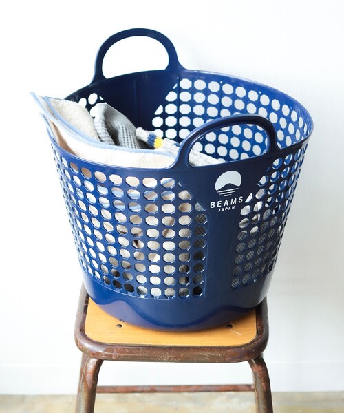 BEAMS JAPAN（ビームス　ジャパン）の「ISETO / 別注 ランドリー バスケット（ランドリーグッズ・メンズ・ネイビー/オフホワイト/オレンジ・ONE SIZE）」の10枚目の写真