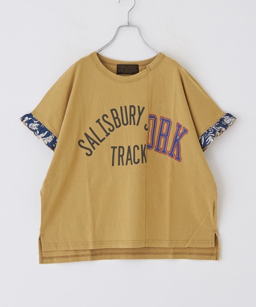 CUBE SUGAR（キューブシュガー）の「パウダー加工リメイク風袖口フリルTシャツ（Tシャツ/カットソー・レディース・マルチ/ベージュ/レッド/スミクロ・M）」の19枚目の写真