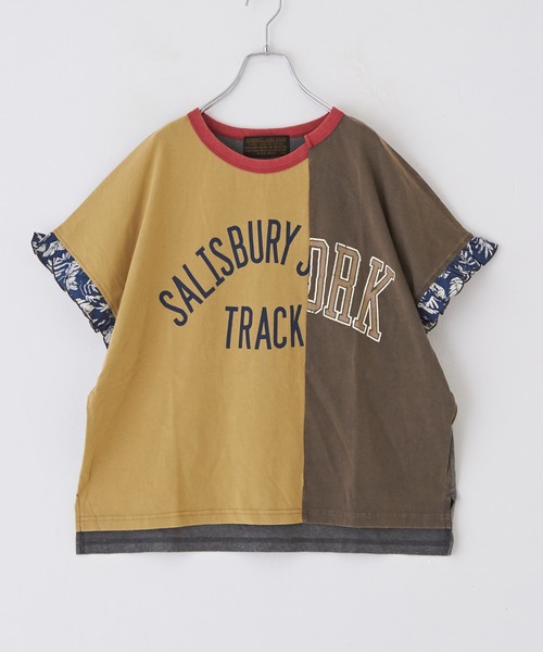 CUBE SUGAR（キューブシュガー）の「パウダー加工リメイク風袖口フリルTシャツ（Tシャツ/カットソー・レディース・マルチ/ベージュ/レッド/スミクロ・M）」の21枚目の写真
