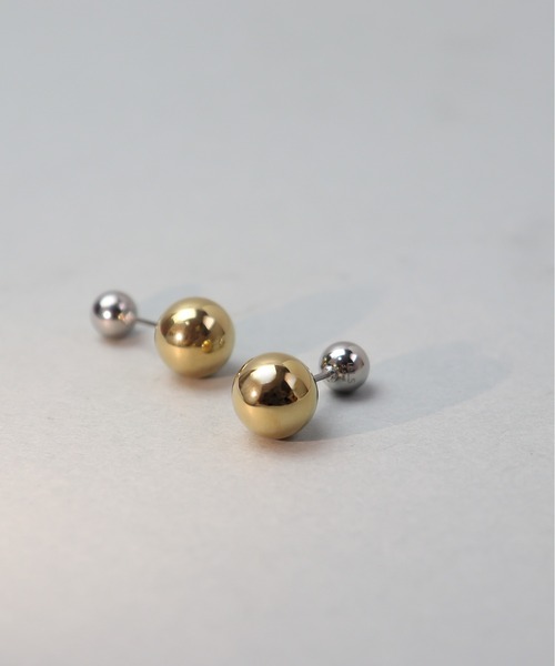 ieLS(イエルズ)の「金属アレルギー対応「ieLS」ステンレス ミックスボールピアス(ピアス(両耳用)・レディース・シルバー×ゴールド・ONE SIZE)」の4枚目の写真