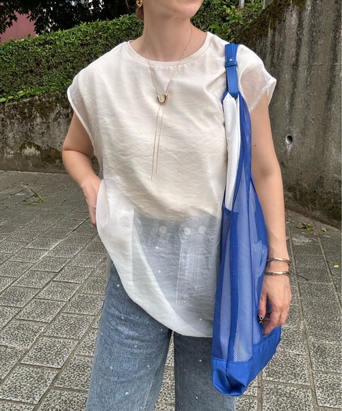 y/m by misato（イムバイミサト）の「シアーレイヤードノースリーブトップス（その他トップス・レディース・アイボリー/グリーン/オフホワイト・FREE）」の19枚目の写真