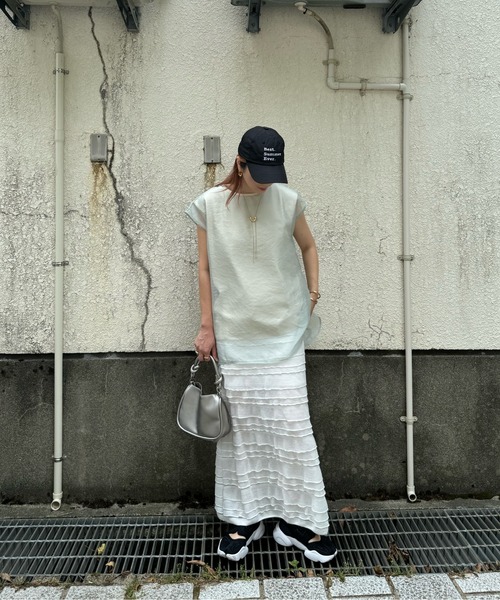 y/m by misato（イムバイミサト）の「シアーレイヤードノースリーブトップス（その他トップス・レディース・アイボリー/グリーン/オフホワイト・FREE）」の13枚目の写真