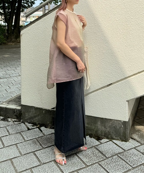 y/m by misato（イムバイミサト）の「シアーレイヤードノースリーブトップス（その他トップス・レディース・アイボリー/グリーン/オフホワイト・FREE）」の16枚目の写真